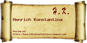 Henrich Konstantina névjegykártya